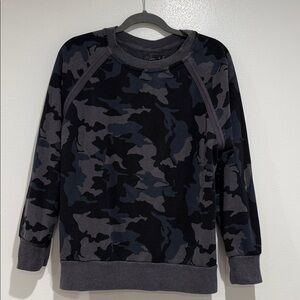 Prana Women's Camouflage Crewneck Sweater - Black and Gray/Blue